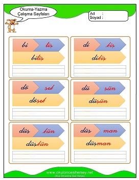 ş sesi Çalışma Sayfaları
